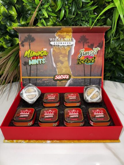 Whole Melt 50/50’s Resin Box: Mimosa Mints x Sunset Zerbet - Whole Melt Extract Official